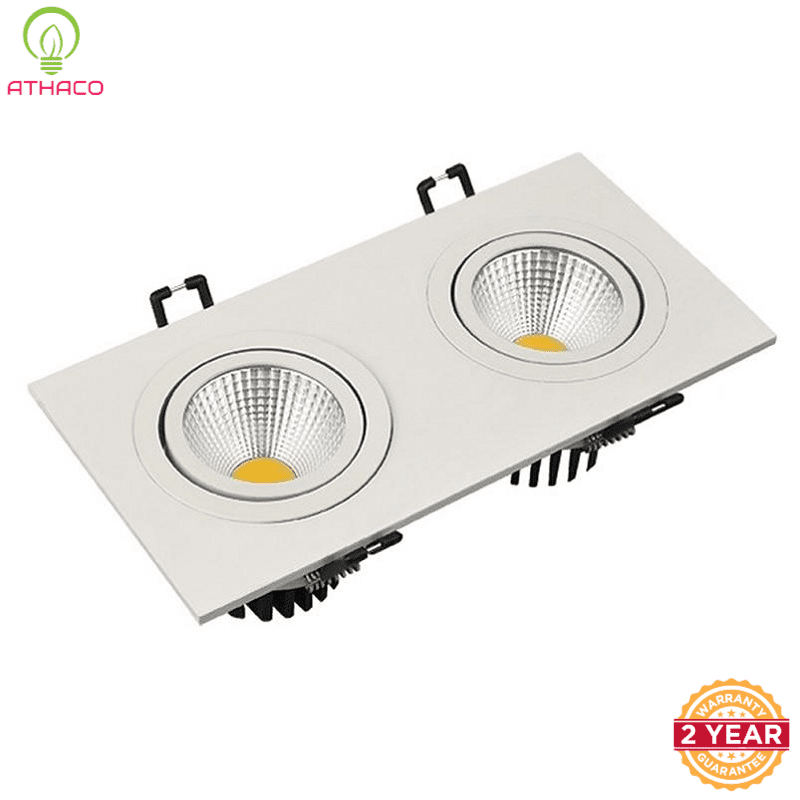 Đèn âm trần đôi 14w led COB AThaco 1 Đèn âm trần đôi 14w led COB AThaco