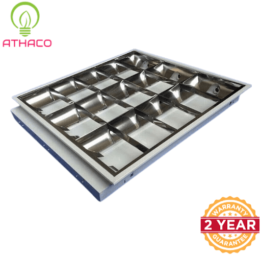 Máng đèn âm trần 3 bóng 0m6 choá inox 1 Máng đèn âm trần 3 bóng 0m6 choá inox