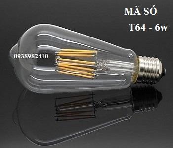 Bóng đèn LED edison T64 - 6w 1 Bóng đèn LED edison T64 - 6w