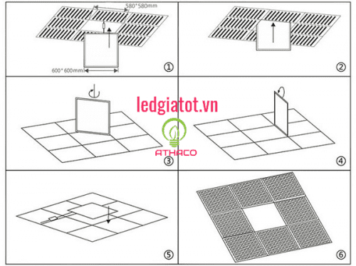 Hướng dẫn cách lắp đặt đèn led panel tấm cho trần thả 11 Hướng dẫn cách lắp đặt đèn led panel tấm cho trần thả