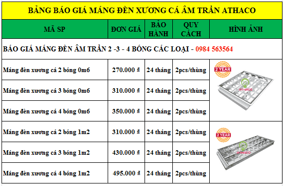 Báo giá máng đèn xương các âm trần Siêu Rẻ tại đây