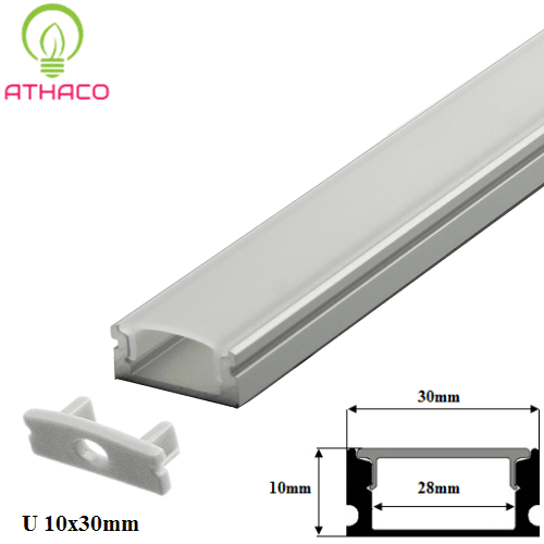 Thanh nhôm định hình đèn led U 3010 1 Thanh nhôm định hình đèn led U 3010