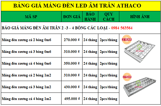 Báo giá máng đèn led âm trần chính hãng giá tốt nhất 2022 11 Báo giá máng đèn led âm trần chính hãng giá tốt nhất 2021