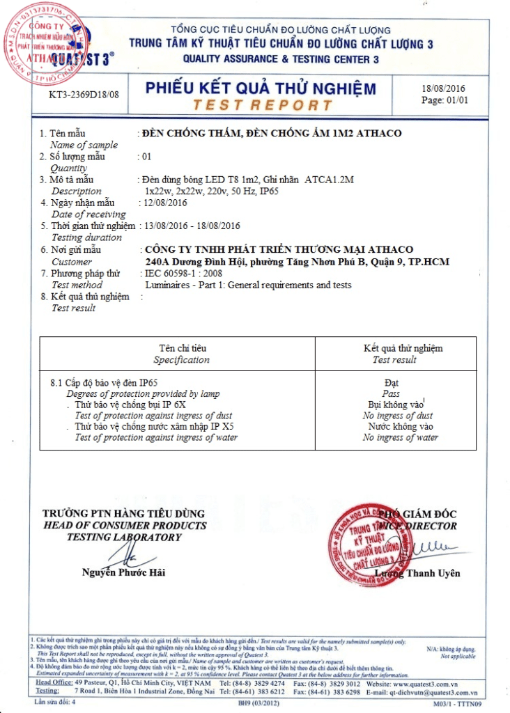 Tầm quan trọng của giấy chứng nhận máng đèn chống ẩm 12 Tầm quan trọng của giấy chứng nhận máng đèn chống ẩm