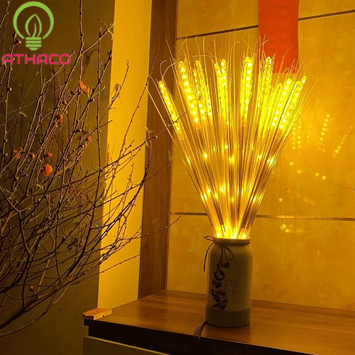 Đèn Led bông lúa chùm 10 bông vàng 1 Đèn Led bông lúa chùm 10 bông vàng